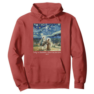 Bethlehem Starry Night Hoodie Nativity Luke 2:11 Christian Christmas TS14 Red Print Your Wear