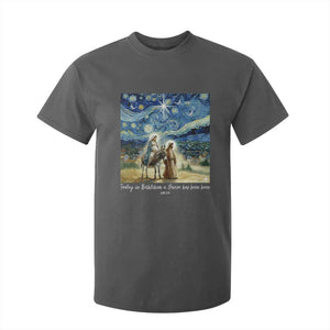Bethlehem Starry Night T Shirt For Kid Nativity Luke 2:11 Christian Christmas TS14 Dark Heather Print Your Wear