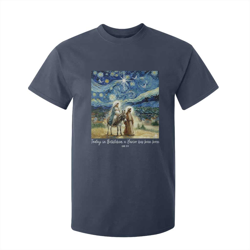 Bethlehem Starry Night T Shirt For Kid Nativity Luke 2:11 Christian Christmas TS14 Navy Print Your Wear