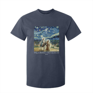 Bethlehem Starry Night T Shirt For Kid Nativity Luke 2:11 Christian Christmas TS14 Navy Print Your Wear