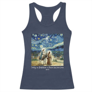 Bethlehem Starry Night Racerback Tank Top Nativity Luke 2:11 Christian Christmas - Print Your Wear