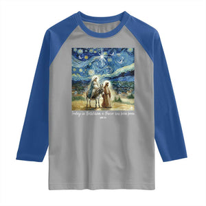 Bethlehem Starry Night Raglan Shirt Nativity Luke 2:11 Christian Christmas TS14 Sport Gray Royal Print Your Wear