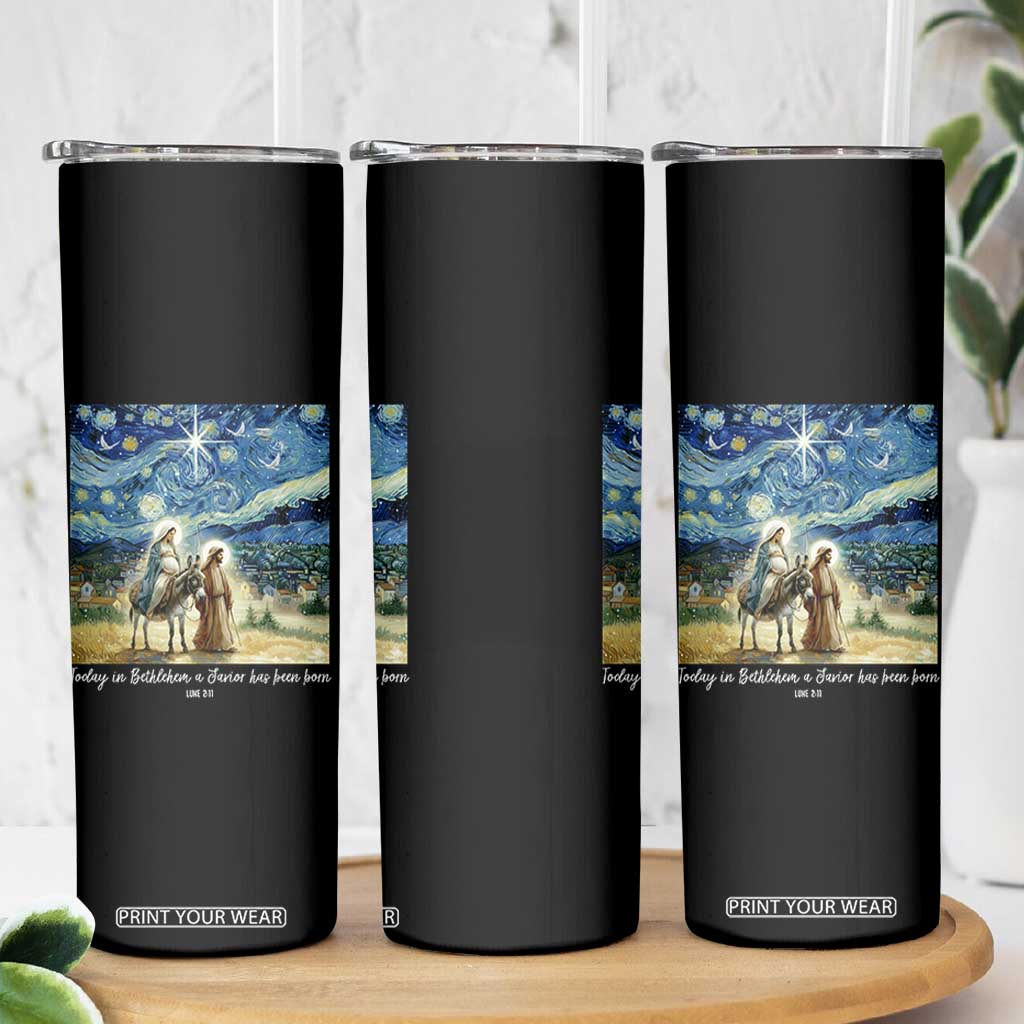 Bethlehem Starry Night Skinny Tumbler Nativity Luke 2:11 Christian Christmas TS14 Print Your Wear