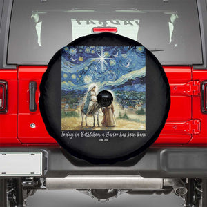 Bethlehem Starry Night Spare Tire Cover Nativity Luke 2:11 Christian Christmas TS14 Black Print Your Wear