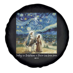 Bethlehem Starry Night Spare Tire Cover Nativity Luke 2:11 Christian Christmas TS14 Print Your Wear
