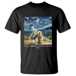 Bethlehem Starry Night T Shirt Nativity Luke 2:11 Christian Christmas TS14 Black Print Your Wear