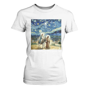 Bethlehem Starry Night T Shirt For Women Nativity Luke 2:11 Christian Christmas TS14 White Print Your Wear