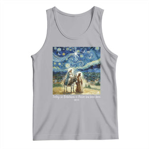 Bethlehem Starry Night Tank Top Nativity Luke 2:11 Christian Christmas TS14 Athletic Heather Print Your Wear