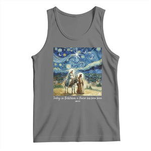 Bethlehem Starry Night Tank Top Nativity Luke 2:11 Christian Christmas TS14 Black Heather Print Your Wear