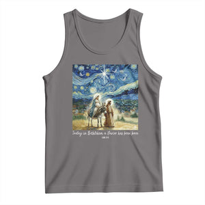 Bethlehem Starry Night Tank Top Nativity Luke 2:11 Christian Christmas TS14 Deep Heather Print Your Wear