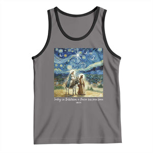 Bethlehem Starry Night Tank Top Nativity Luke 2:11 Christian Christmas TS14 Deep Heather Black Print Your Wear