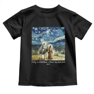Bethlehem Starry Night Toddler T Shirt Nativity Luke 2:11 Christian Christmas TS14 Black Print Your Wear