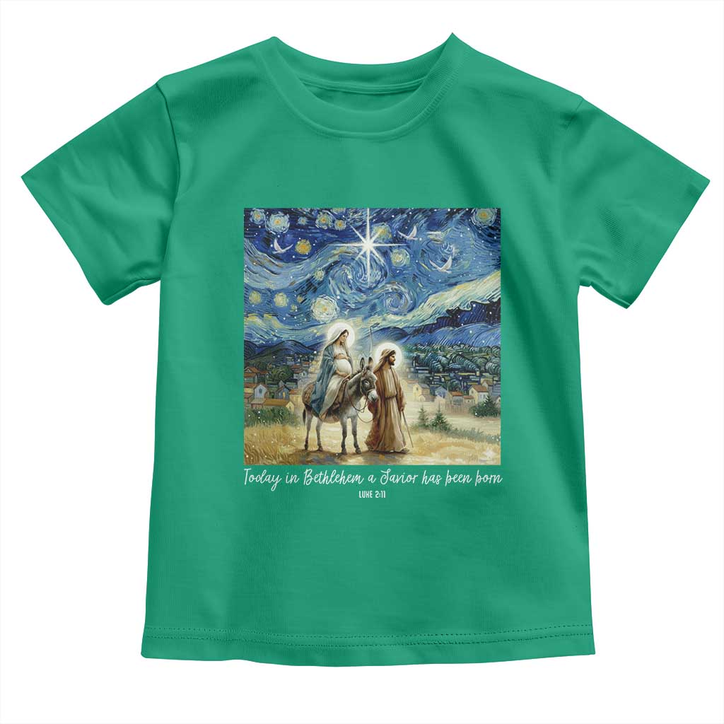 Bethlehem Starry Night Toddler T Shirt Nativity Luke 2:11 Christian Christmas TS14 Irish Green Print Your Wear