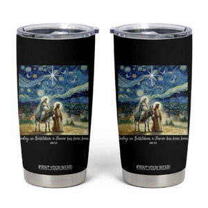 Bethlehem Starry Night Tumbler Cup Nativity Luke 2:11 Christian Christmas TS14 Black Print Your Wear