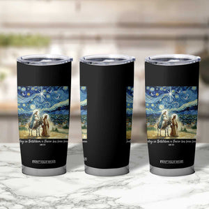 Bethlehem Starry Night Tumbler Cup Nativity Luke 2:11 Christian Christmas - Print Your Wear
