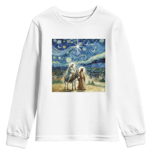 Bethlehem Starry Night Youth Sweatshirt Nativity Luke 2:11 Christian Christmas TS14 White Print Your Wear