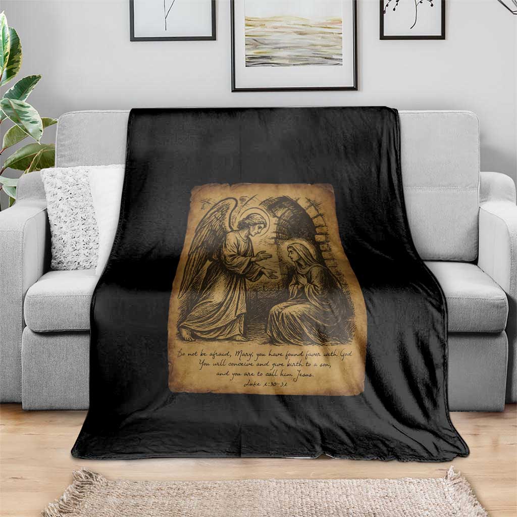 Virgin Mary Throw Blanket Angel Gabriel Luke 1:30 Christian TS14 Print Your Wear