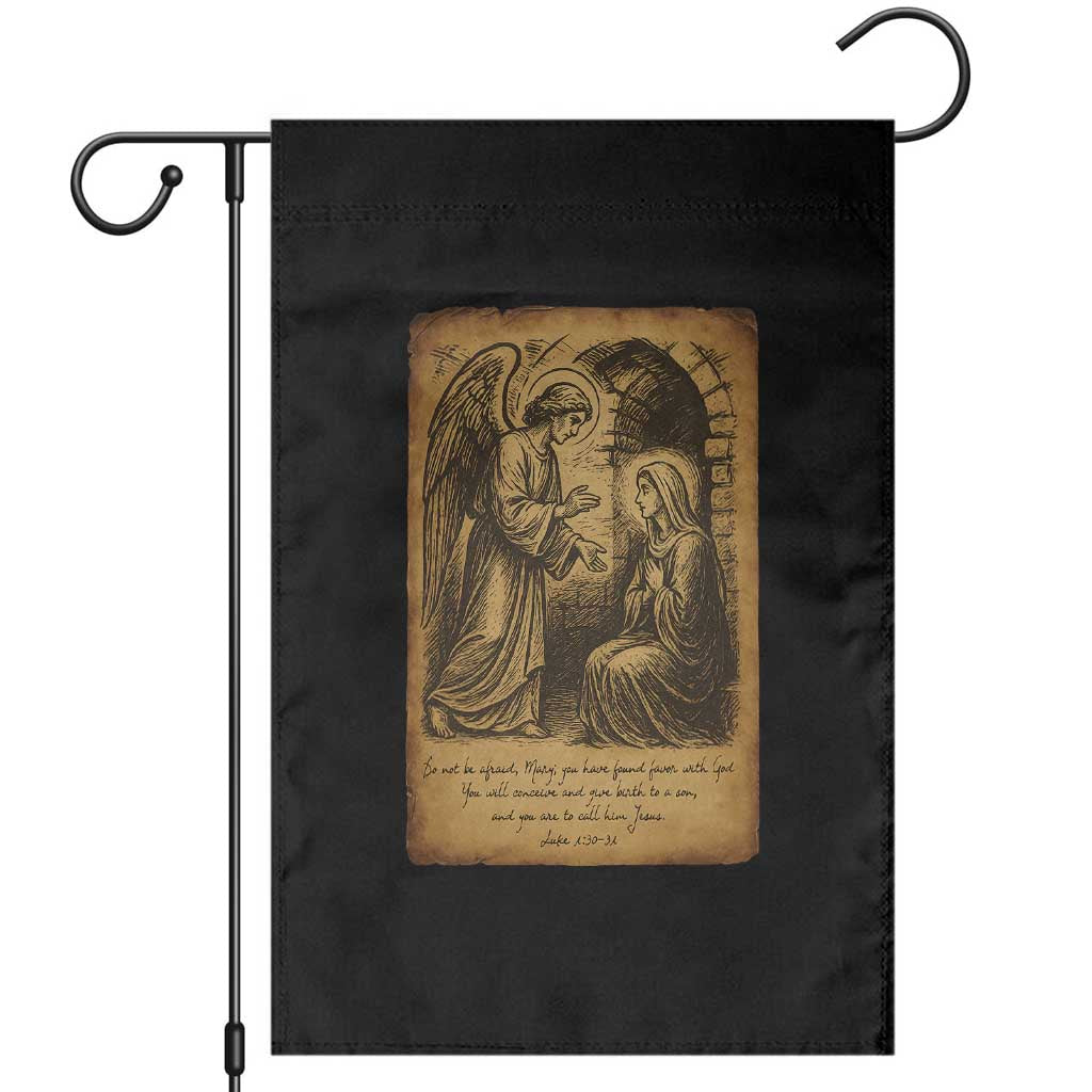 Virgin Mary Garden Flag Angel Gabriel Luke 1:30 Christian TS14 Black Print Your Wear