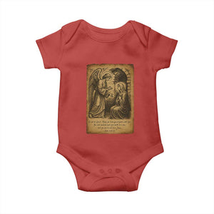 Virgin Mary Baby Onesie Angel Gabriel Luke 1:30 Christian TS14 Red Print Your Wear