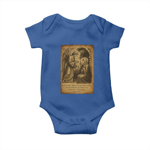 Virgin Mary Baby Onesie Angel Gabriel Luke 1:30 Christian TS14 Royal Blue Print Your Wear