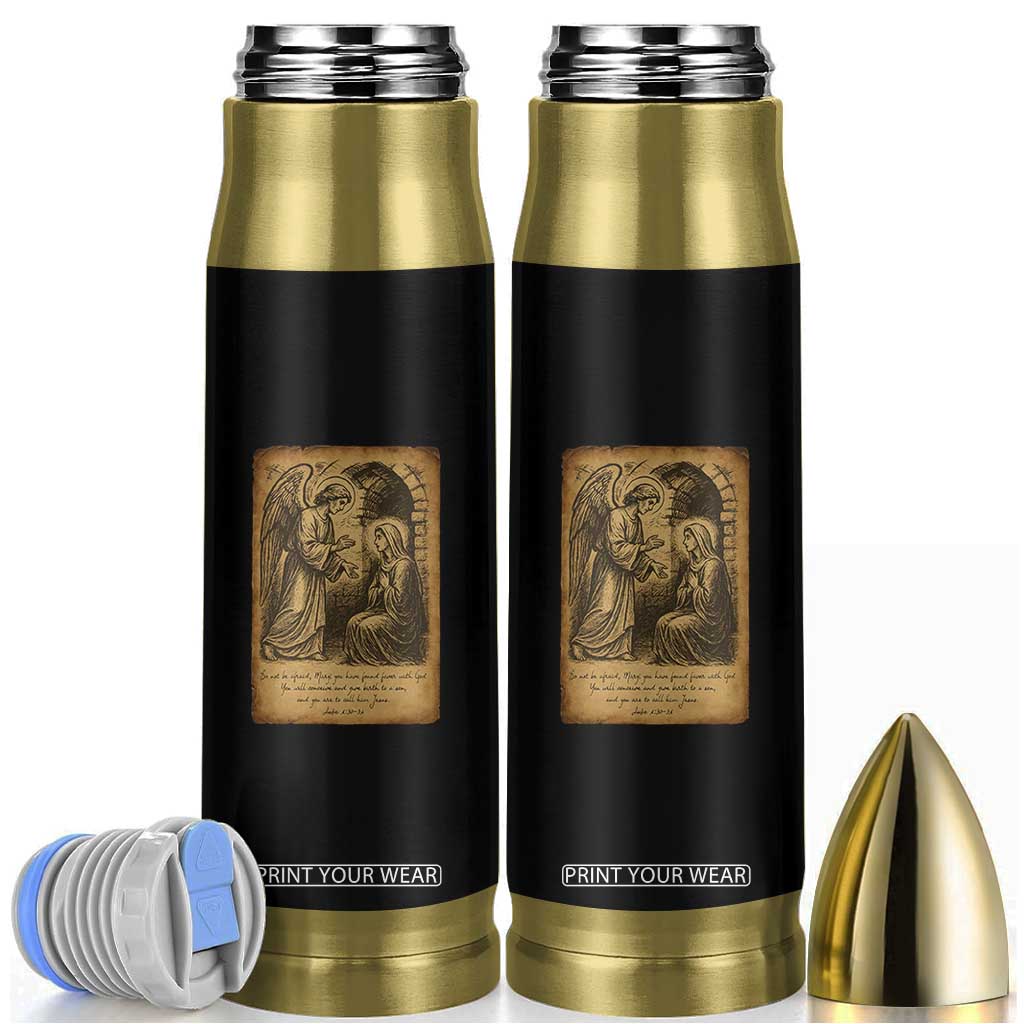 Virgin Mary Bullet Tumbler Angel Gabriel Luke 1:30 Christian TS14 Black Print Your Wear