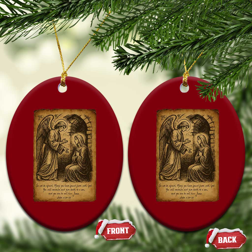 Virgin Mary Ceramic Ornament Angel Gabriel Luke 1:30 Christian TS14 Print Your Wear