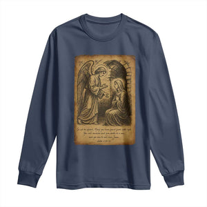Virgin Mary Long Sleeve Shirt Angel Gabriel Luke 1:30 Christian - Print Your Wear