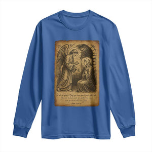 Virgin Mary Long Sleeve Shirt Angel Gabriel Luke 1:30 Christian - Print Your Wear
