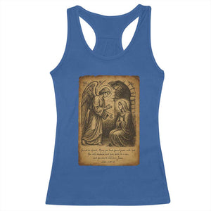 Virgin Mary Racerback Tank Top Angel Gabriel Luke 1:30 Christian TS14 Royal Blue Print Your Wear