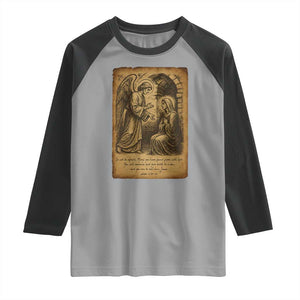 Virgin Mary Raglan Shirt Angel Gabriel Luke 1:30 Christian TS14 Sport Gray Black Print Your Wear