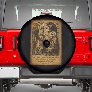 Virgin Mary Spare Tire Cover Angel Gabriel Luke 1:30 Christian TS14 Black Print Your Wear