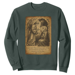 Virgin Mary Sweatshirt Angel Gabriel Luke 1:30 Christian - Print Your Wear