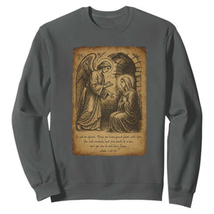 Virgin Mary Sweatshirt Angel Gabriel Luke 1:30 Christian - Print Your Wear
