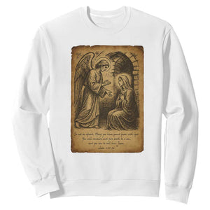 Virgin Mary Sweatshirt Angel Gabriel Luke 1:30 Christian - Print Your Wear