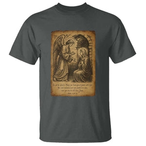 Virgin Mary T Shirt Angel Gabriel Luke 1:30 Christian TS14 Dark Heather Print Your Wear