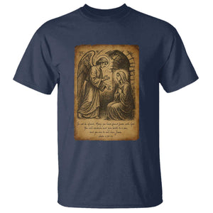 Virgin Mary T Shirt Angel Gabriel Luke 1:30 Christian TS14 Navy Print Your Wear