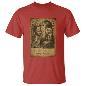 Virgin Mary T Shirt Angel Gabriel Luke 1:30 Christian TS14 Red Print Your Wear