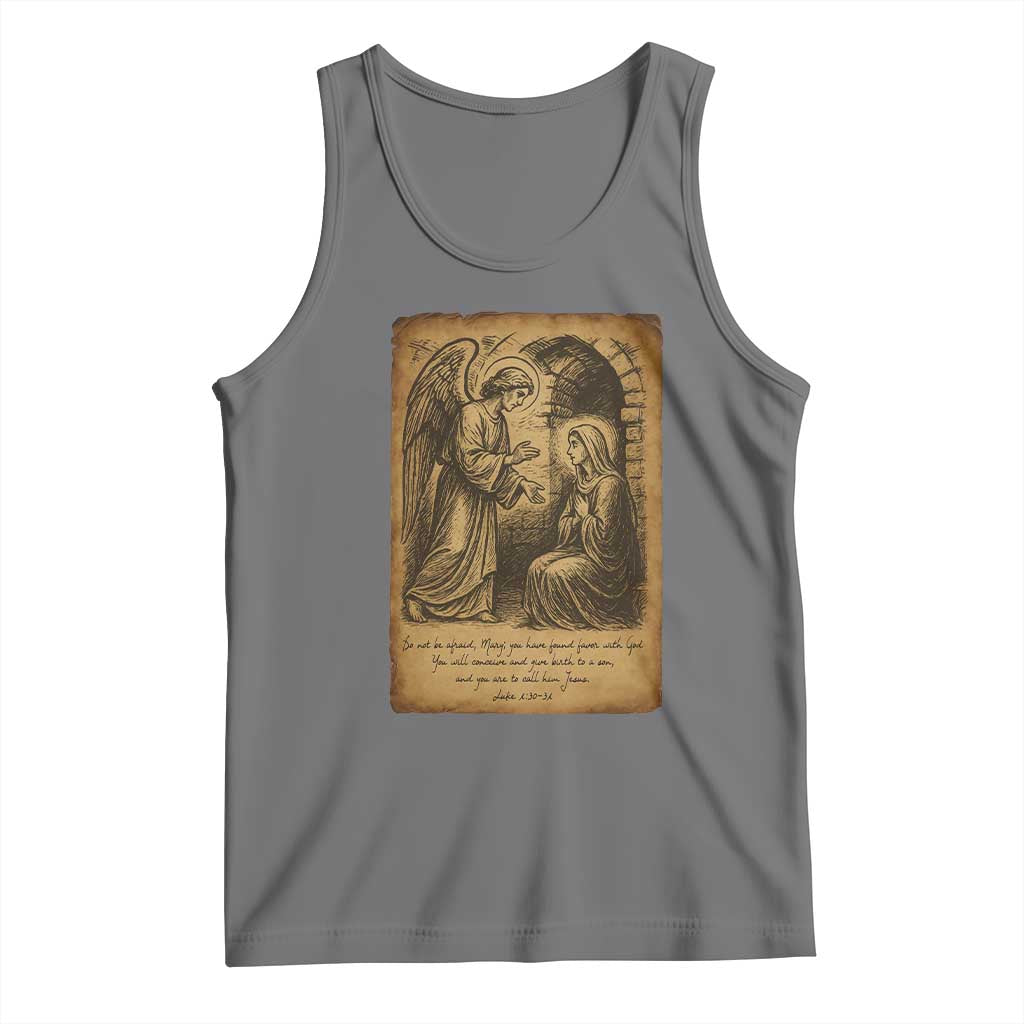 Virgin Mary Tank Top Angel Gabriel Luke 1:30 Christian TS14 Black Heather Print Your Wear