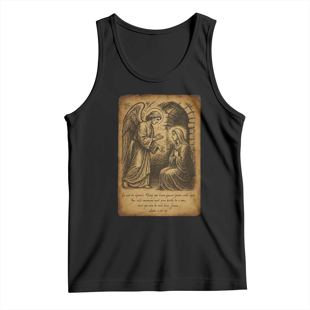 Virgin Mary Tank Top Angel Gabriel Luke 1:30 Christian TS14 Black Print Your Wear