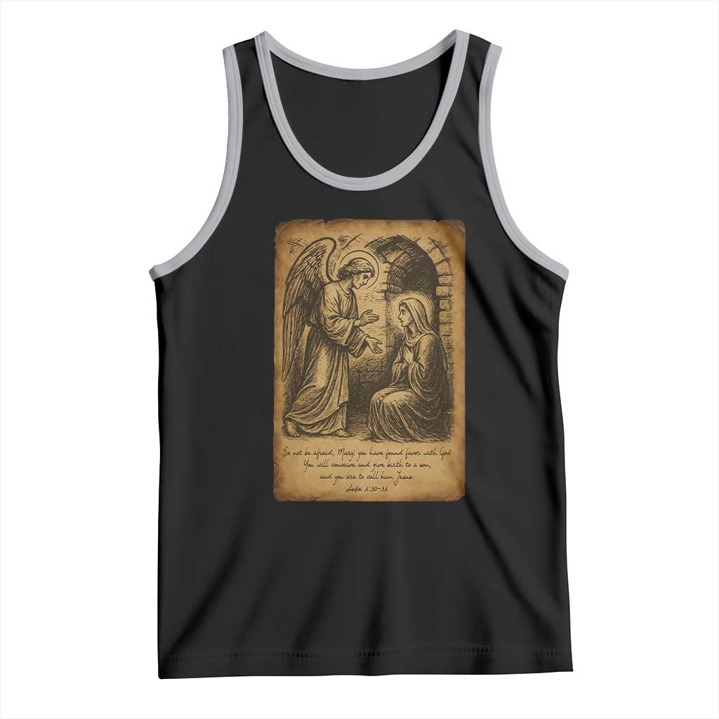 Virgin Mary Tank Top Angel Gabriel Luke 1:30 Christian TS14 Black Athletic Heather Print Your Wear