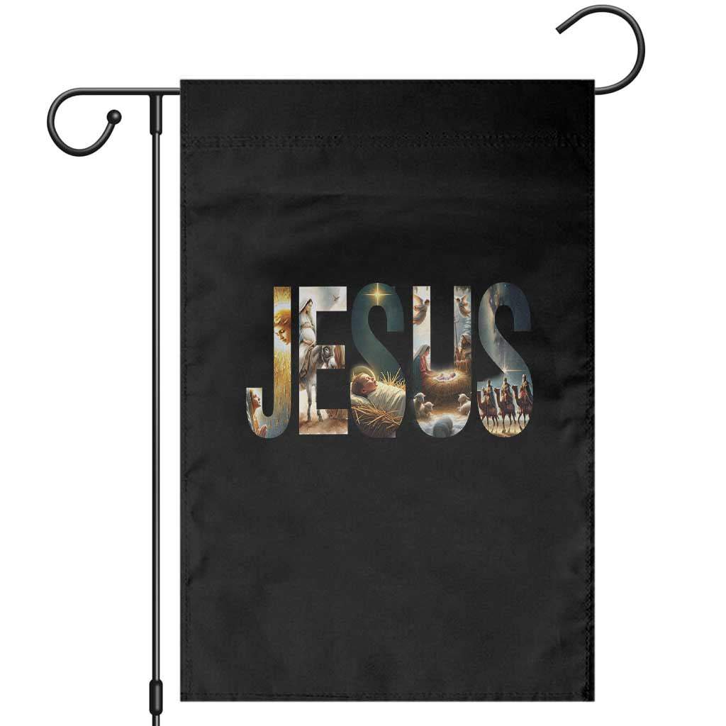 Jesus Christmas Garden Flag Nativity Holy Night Christian Faith TS14 Black Print Your Wear