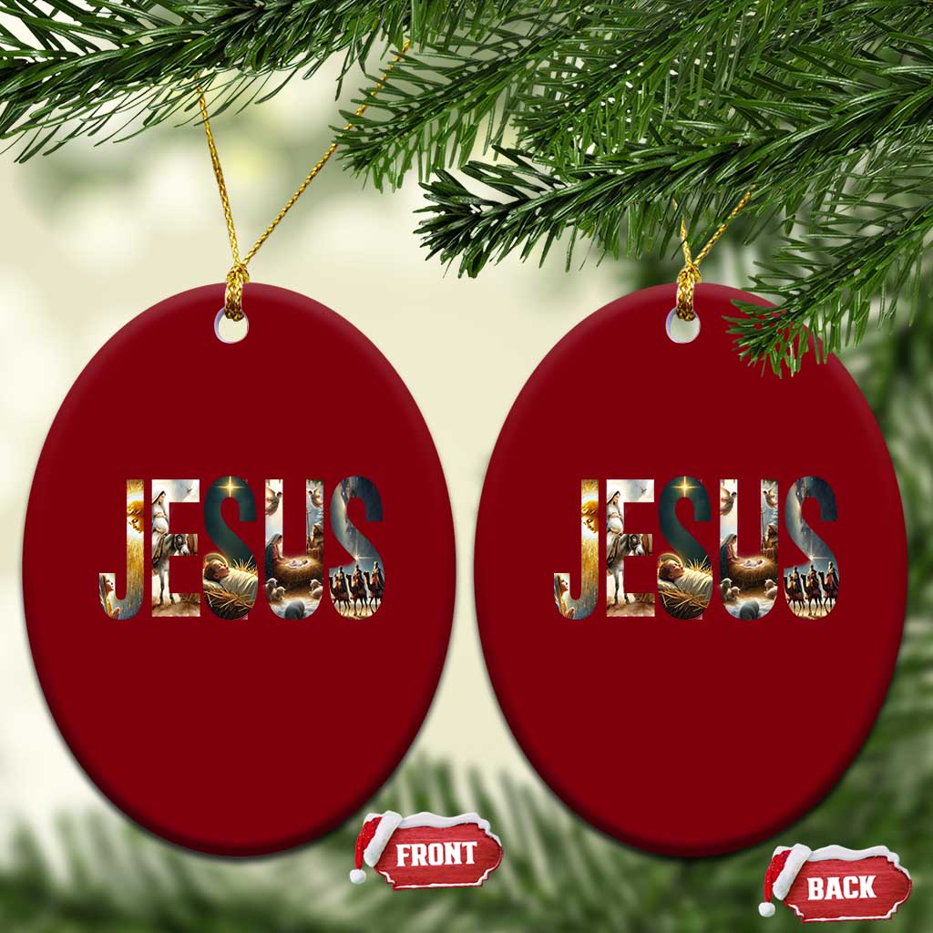 Jesus Xmas Ceramic Ornament Nativity Holy Night Christian Faith TS14 Print Your Wear