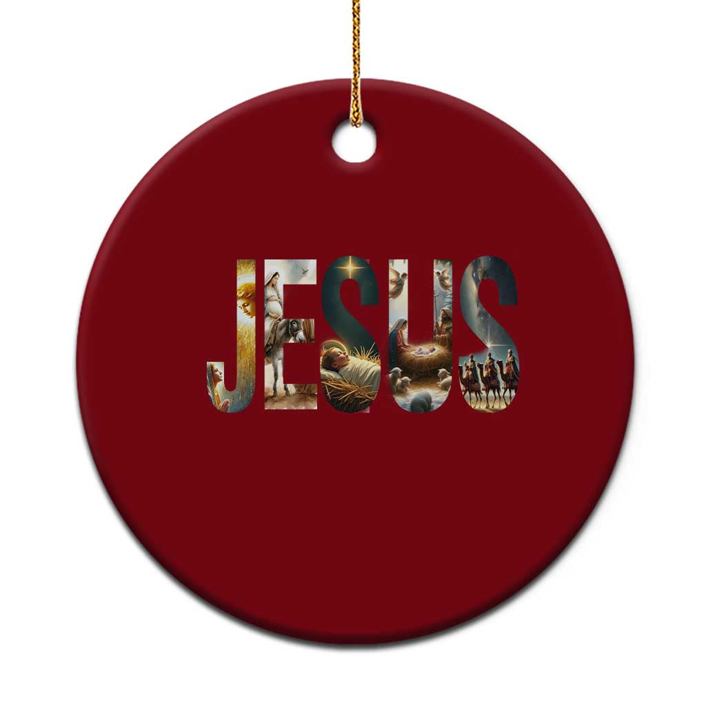 Jesus Xmas Ceramic Ornament Nativity Holy Night Christian Faith TS14 1pc Red Print Your Wear