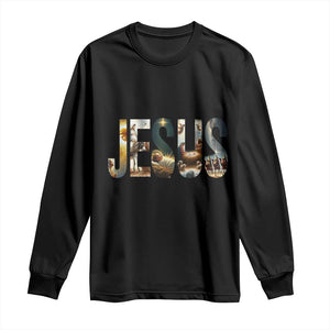 Jesus Christmas Long Sleeve Shirt Nativity Holy Night Christian Faith - Print Your Wear