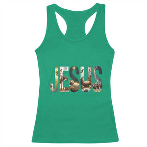 Jesus Christmas Racerback Tank Top Nativity Holy Night Christian Faith - Print Your Wear