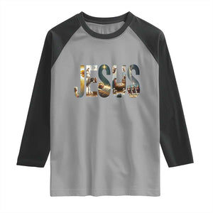 Jesus Christmas Raglan Shirt Nativity Holy Night Christian Faith TS14 Sport Gray Black Print Your Wear