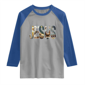 Jesus Christmas Raglan Shirt Nativity Holy Night Christian Faith TS14 Sport Gray Royal Print Your Wear