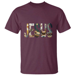 Jesus Christmas T Shirt Nativity Holy Night Christian Faith TS14 Maroon Print Your Wear