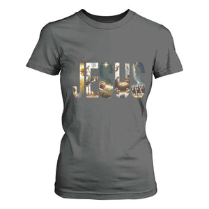 Jesus Christmas T Shirt For Women Nativity Holy Night Christian Faith TS14 Dark Heather Print Your Wear