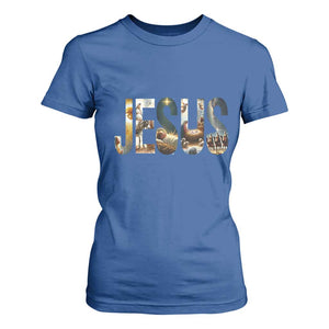 Jesus Christmas T Shirt For Women Nativity Holy Night Christian Faith TS14 Royal Blue Print Your Wear